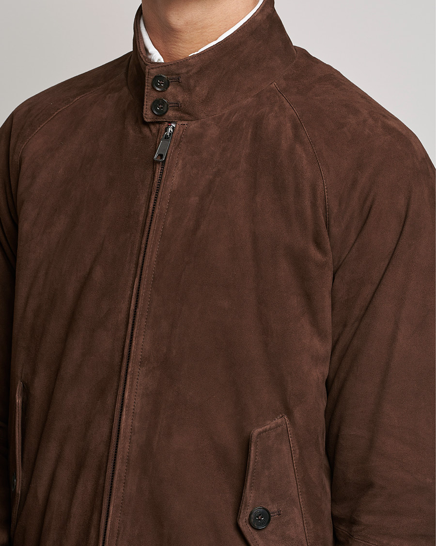 Homme | Manteaux Et Vestes | Baracuta | G9 Winter Suede Harrington Jacket Chocolate
