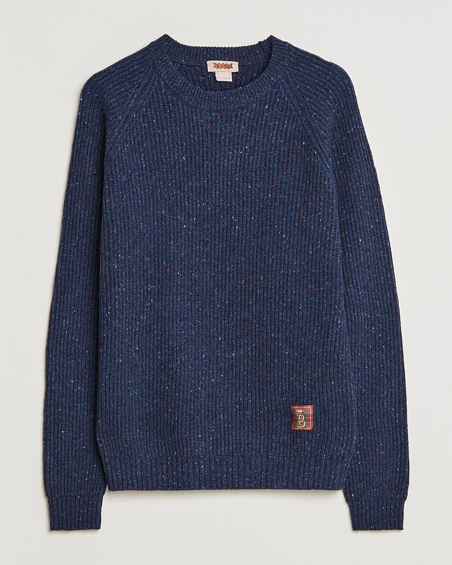 Homme | Pulls Et Tricots | Baracuta | Knop Yarn Raglan Crew Neck Dark Navy