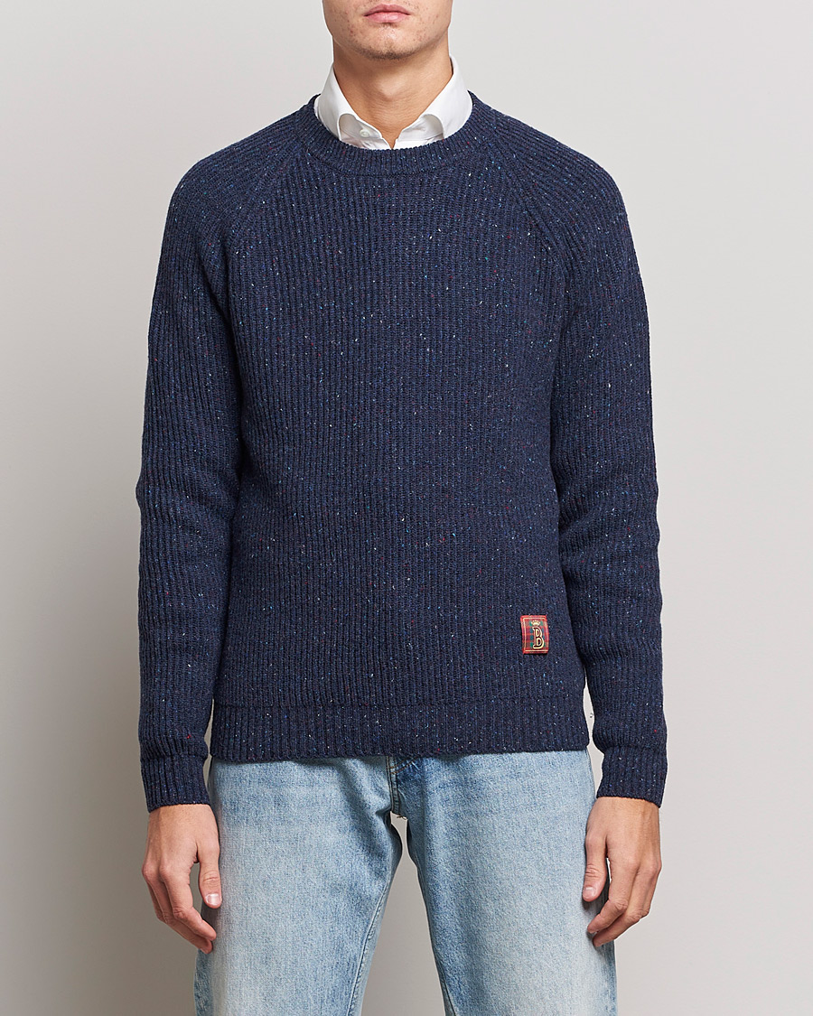 Homme | Pulls Et Tricots | Baracuta | Knop Yarn Raglan Crew Neck Dark Navy