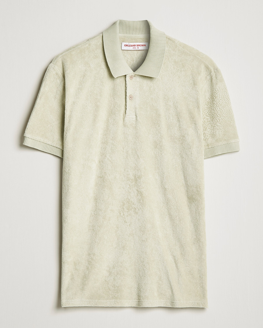 Homme | Polos | Orlebar Brown | Jarrett Towelling Polo Parched Green
