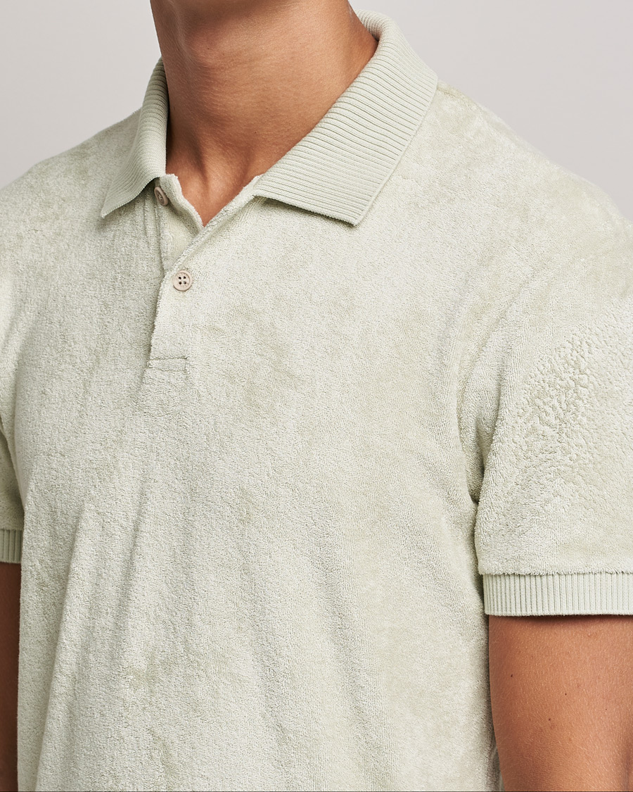 Homme | Polos | Orlebar Brown | Jarrett Towelling Polo Parched Green