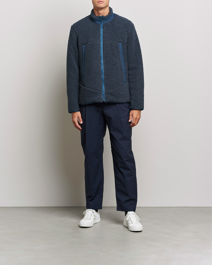 Homme | Pulls Et Tricots | Orlebar Brown | Auster Sherpa Fleece Dark Nocturnal Navy