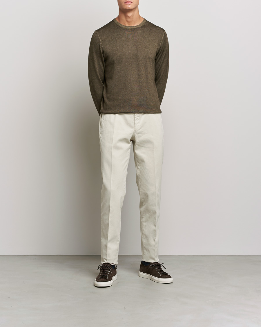 Homme | Pulls Et Tricots | Gran Sasso | Vintage Merino Fashion Fit Crew Neck Pullover Green