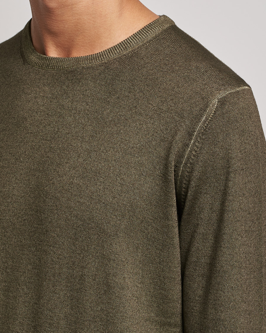 Homme | Pulls Et Tricots | Gran Sasso | Vintage Merino Fashion Fit Crew Neck Pullover Green