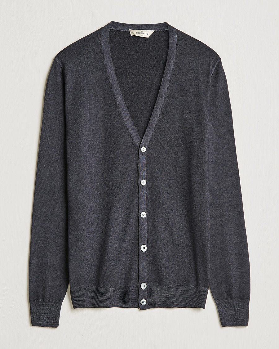 Homme | Pulls Et Tricots | Gran Sasso | Vintage Merino Fashion Fit Cardigan Black