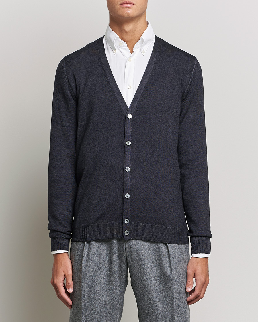 Homme | Pulls Et Tricots | Gran Sasso | Vintage Merino Fashion Fit Cardigan Black
