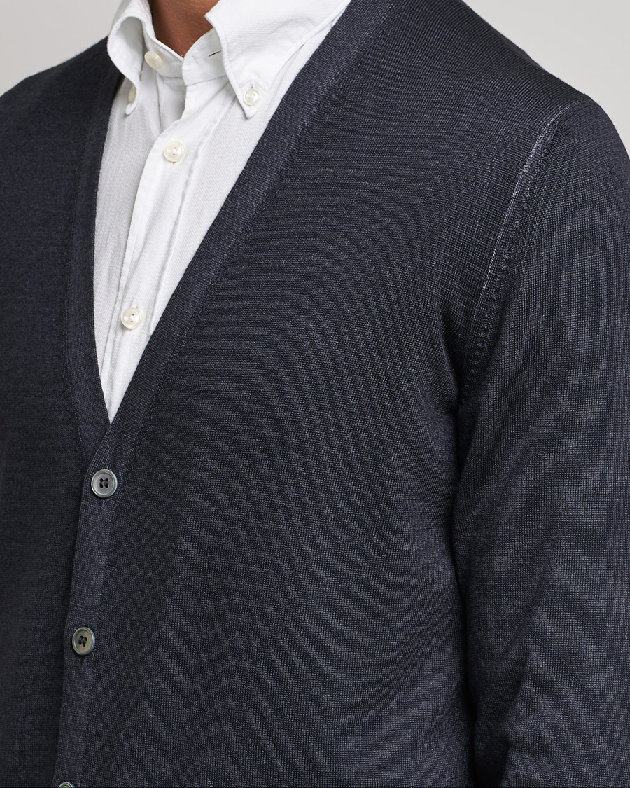 Homme | Pulls Et Tricots | Gran Sasso | Vintage Merino Fashion Fit Cardigan Black