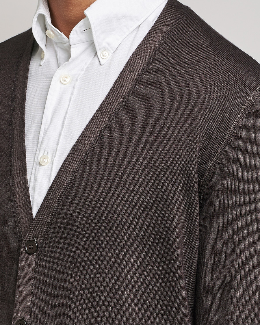 Homme | Pulls Et Tricots | Gran Sasso | Vintage Merino Fashion Fit Cardigan Brown