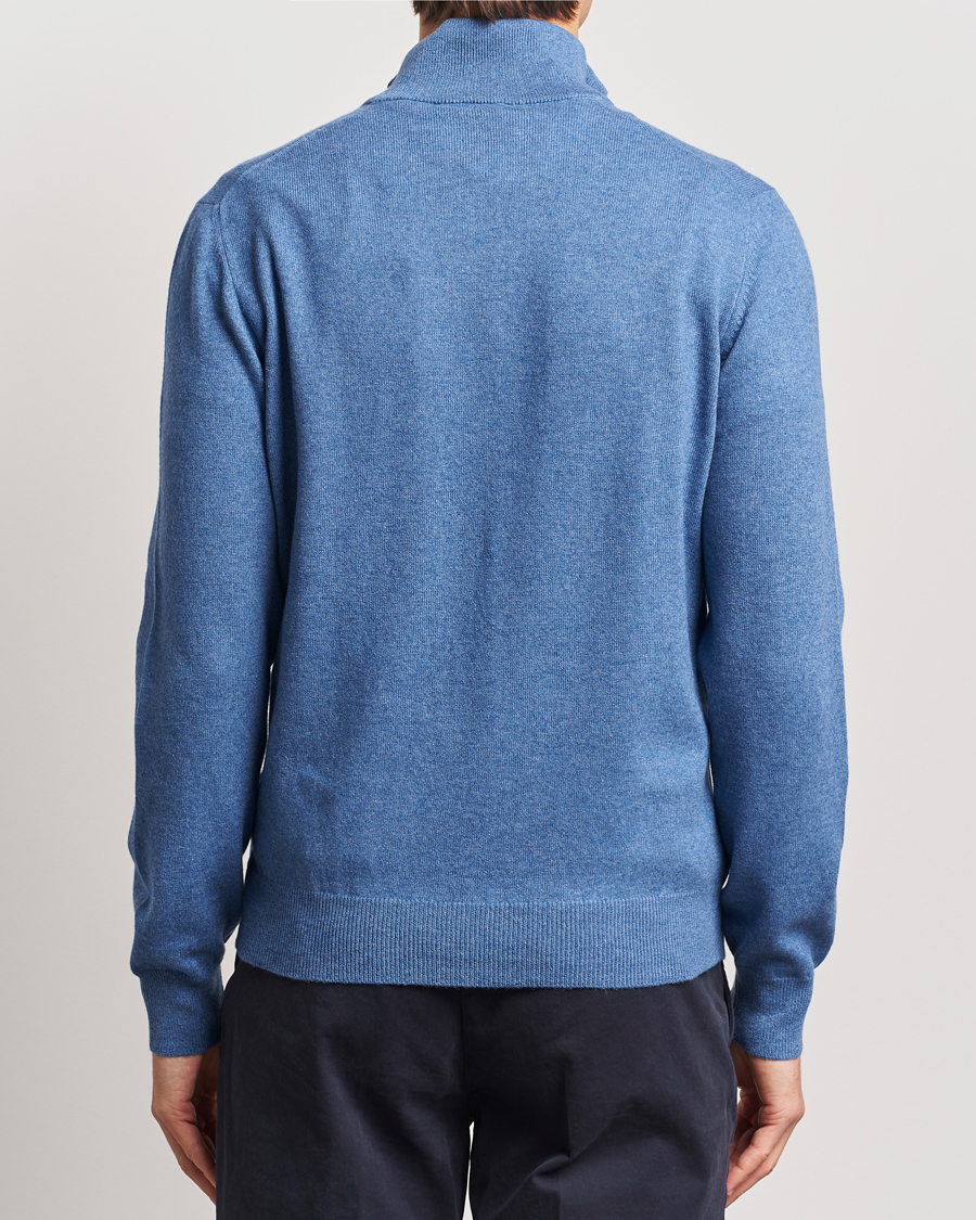 Homme | Pulls Et Tricots | Gran Sasso | Wool/Cashmere Half Zip Light Blue Melange