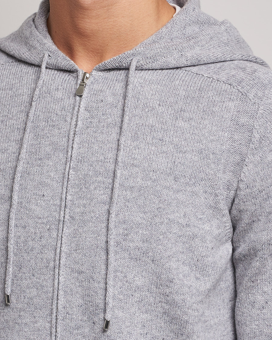 Homme | Pulls Et Tricots | Gran Sasso | Full Zip Wool Hoodie Light Grey