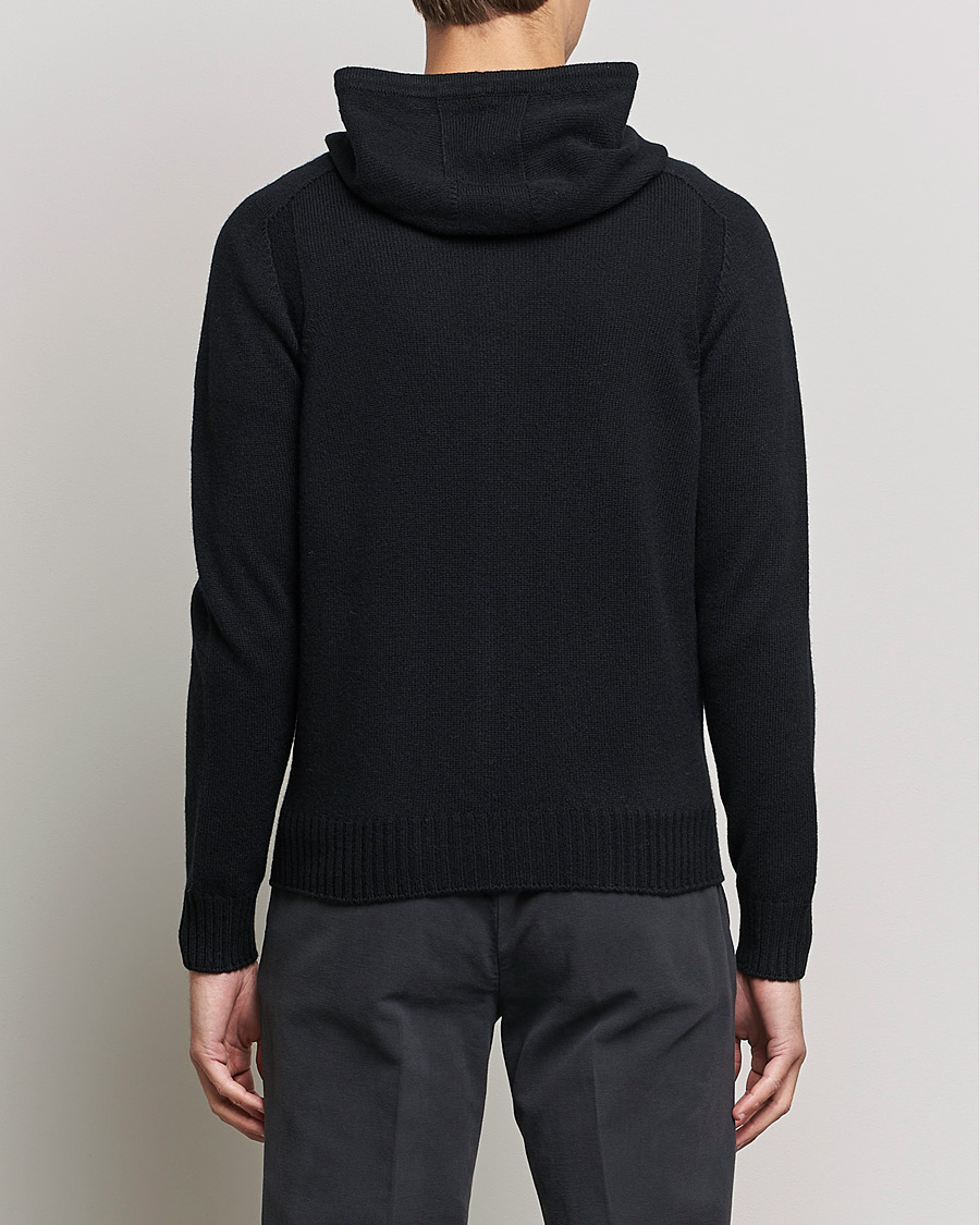 Homme | Pulls Et Tricots | Gran Sasso | Full Zip Wool Hoodie Black