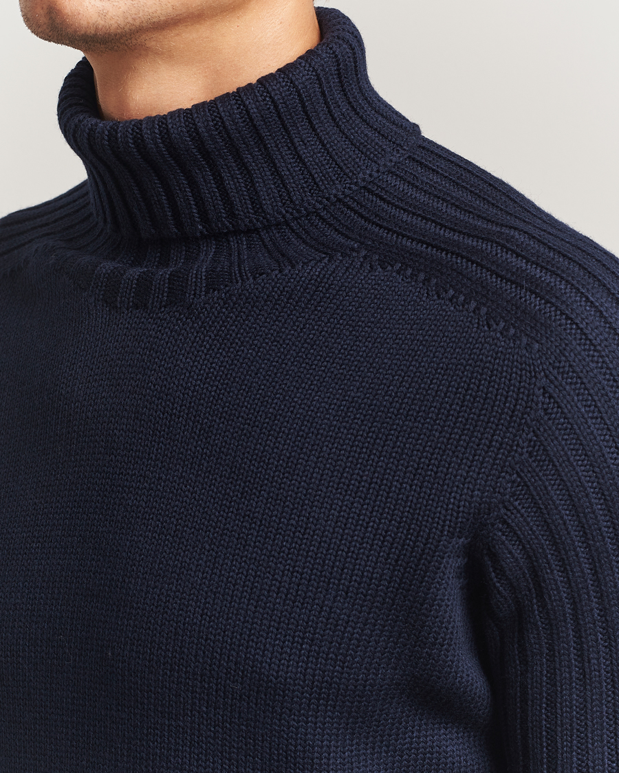 Homme | Pulls Et Tricots | Gran Sasso | Rainwool Rollneck Navy