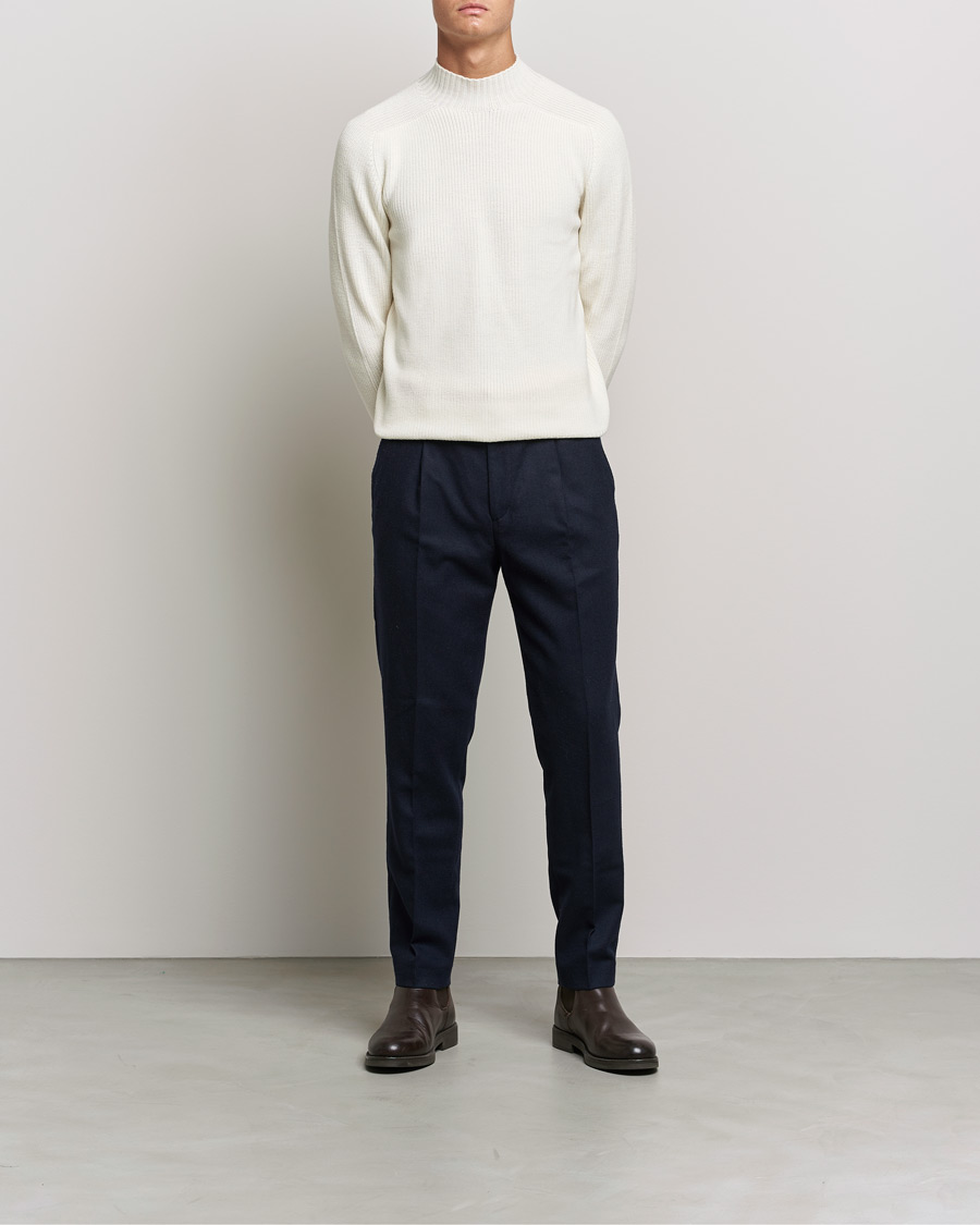 Homme | Pulls Et Tricots | Gran Sasso | Rainwool Mock Neck White