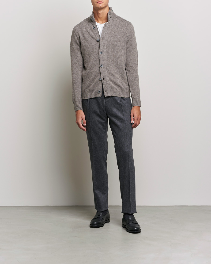 Homme | Pulls Et Tricots | Gran Sasso | Heavy Wool Cardigan Light Brown