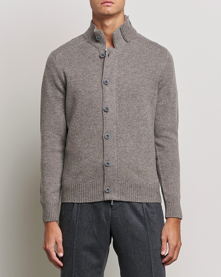 Homme | Pulls Et Tricots | Gran Sasso | Heavy Wool Cardigan Light Brown