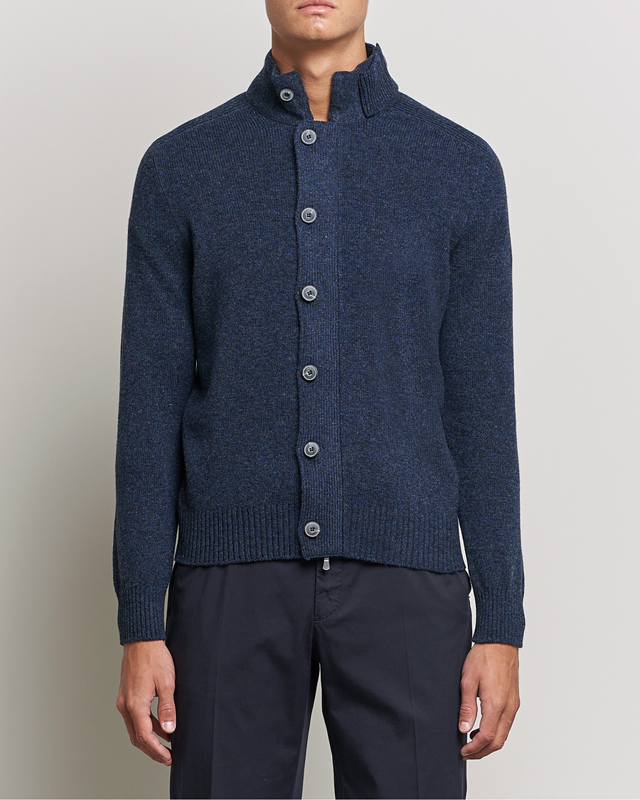 Homme | Pulls Et Tricots | Gran Sasso | Heavy Wool Cardigan Navy