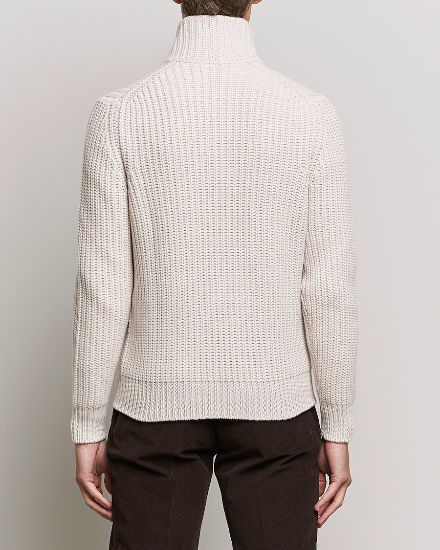 Homme | Pulls Et Tricots | Gran Sasso | Heavy Wool/Cashmere Full Zip Beige