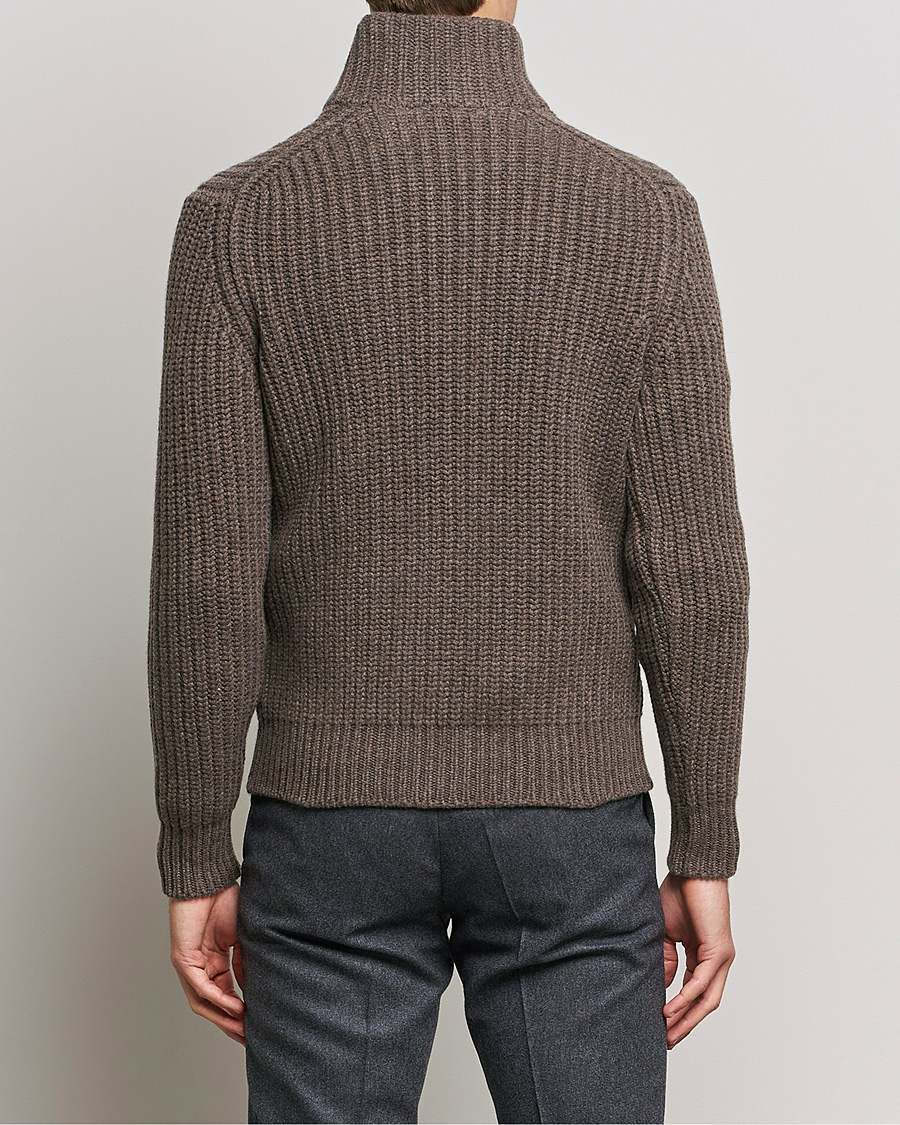 Homme | Pulls Et Tricots | Gran Sasso | Heavy Wool/Cashmere Full Zip Brown
