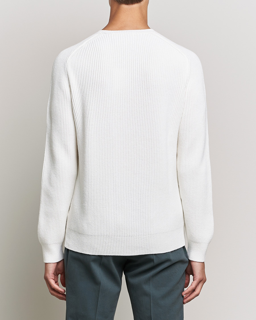 Homme | Pulls Et Tricots | Gran Sasso | Knitted Wool/Cashmere Structure Crewneck Off White