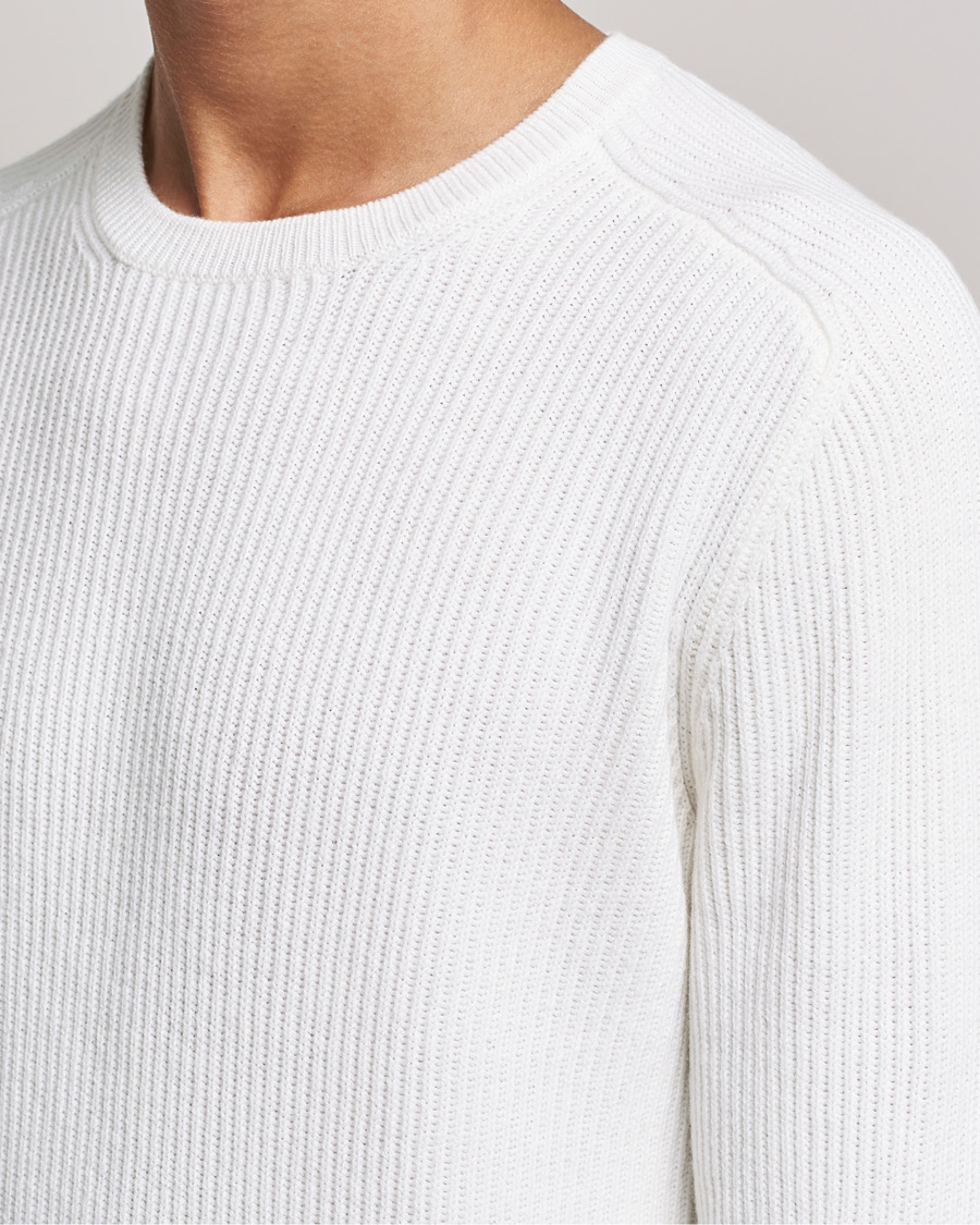 Homme | Pulls Et Tricots | Gran Sasso | Knitted Wool/Cashmere Structure Crewneck Off White