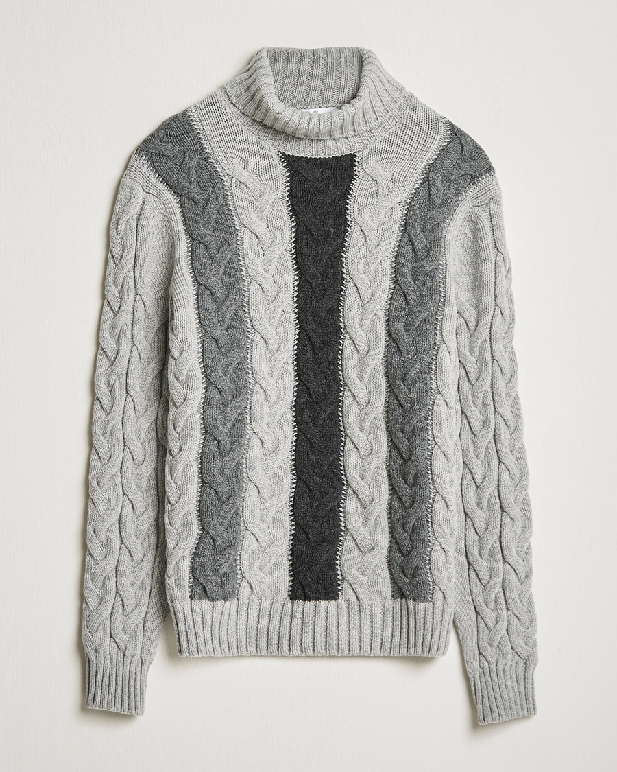 Homme | Pulls Et Tricots | Gran Sasso | Cable Knitted Wool Rollneck Grey