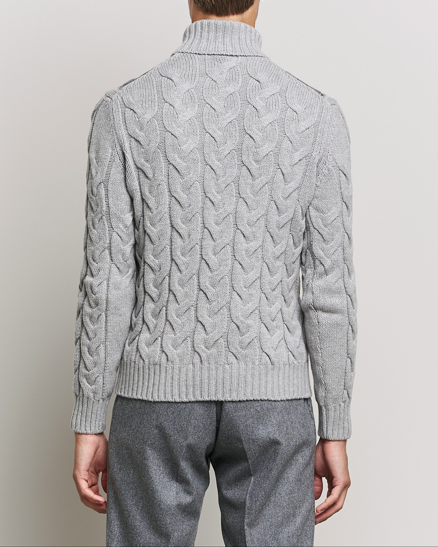 Homme | Pulls Et Tricots | Gran Sasso | Cable Knitted Wool Rollneck Grey