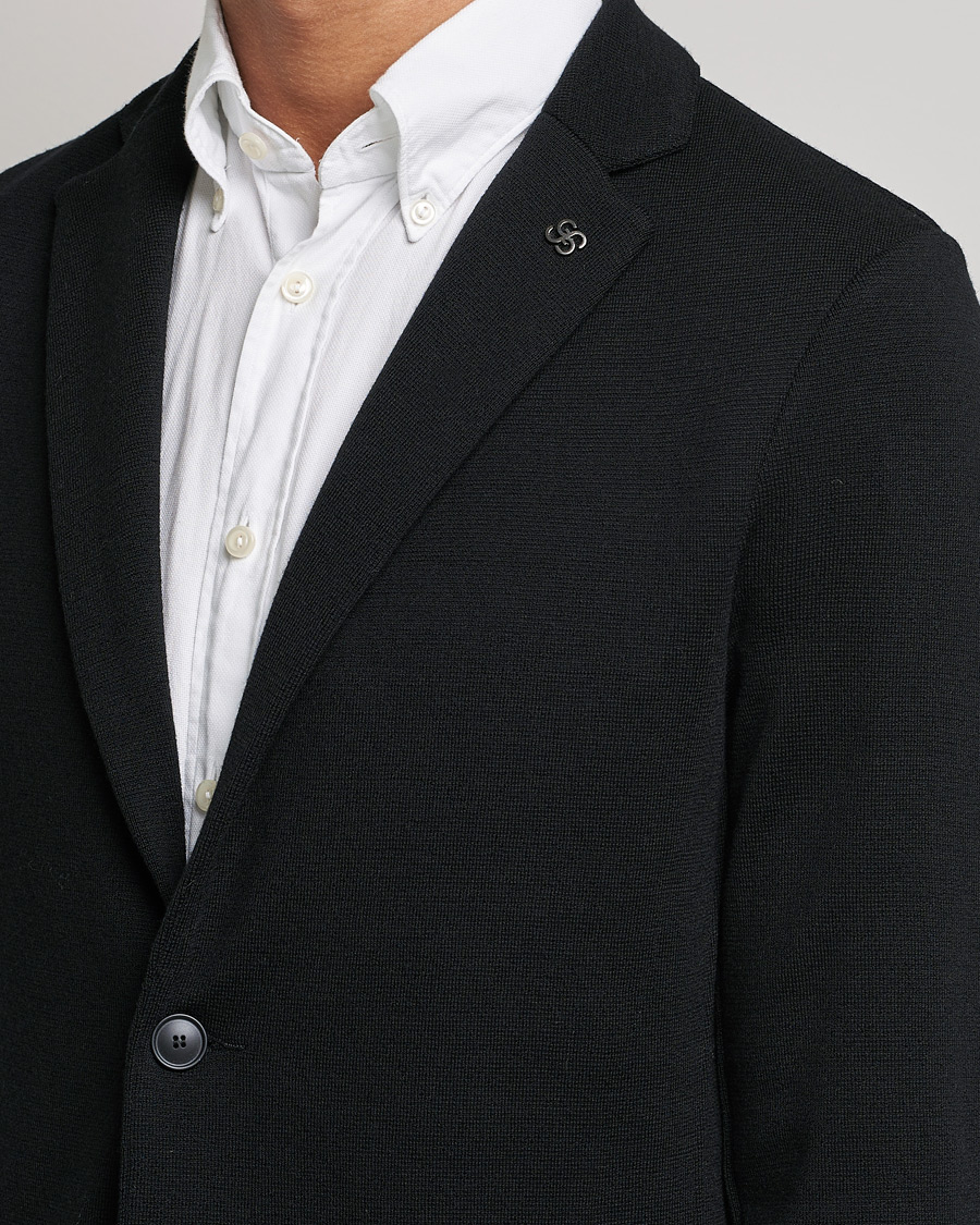 Homme | Blazers | Gran Sasso | Travel Wool Knitted Jacket Black