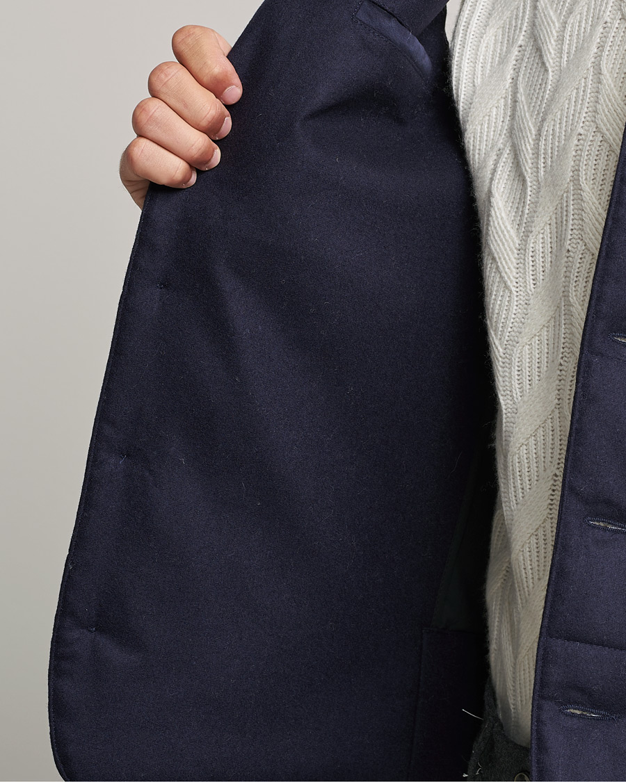 Homme | Pulls Et Tricots | Gran Sasso | Wool Flannel Hooded Vest Navy