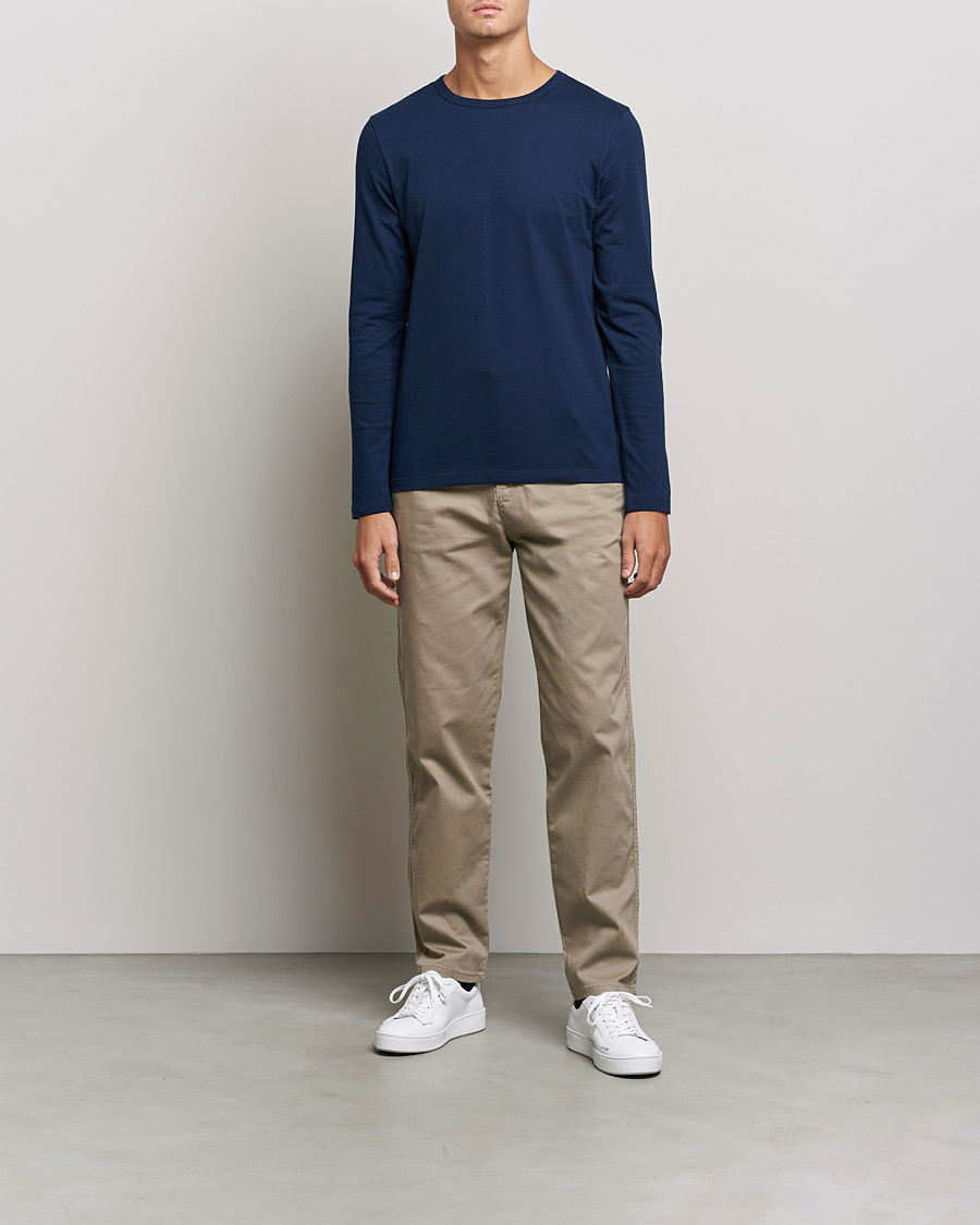 Homme | T-shirts | Merz b. Schwanen | 1950s Classic Loopwheeled Longsleeve Tee Ink