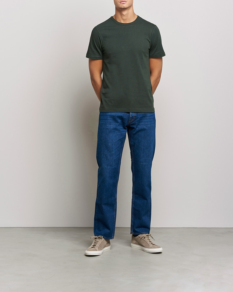 Homme | T-shirts | Merz b. Schwanen | Relaxed Loopwheeled Sturdy Tee Forest