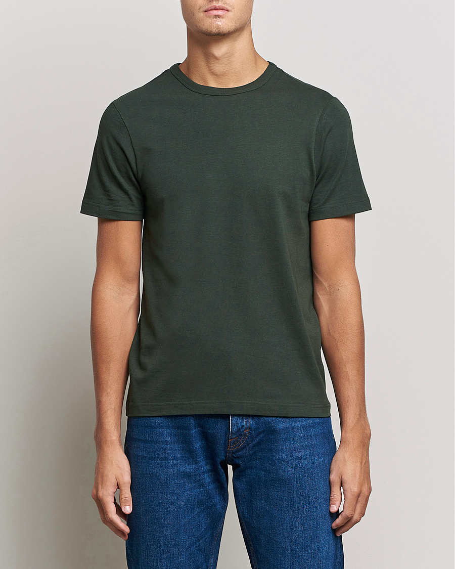 Homme | T-shirts | Merz b. Schwanen | Relaxed Loopwheeled Sturdy Tee Forest
