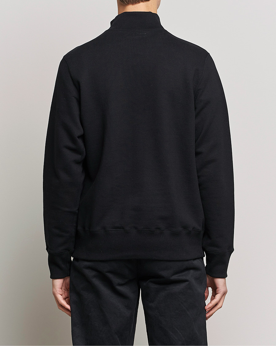 Homme | Pulls Et Tricots | Merz b. Schwanen | Organic Cotton Half Zip Sweat Black