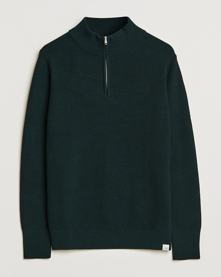 Homme | Pulls Et Tricots | Merz b. Schwanen | Merino Wool Half Zip Forest
