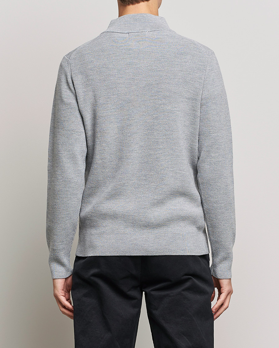 Homme | Pulls Et Tricots | Merz b. Schwanen | Merino Wool Half Zip Grey Mel