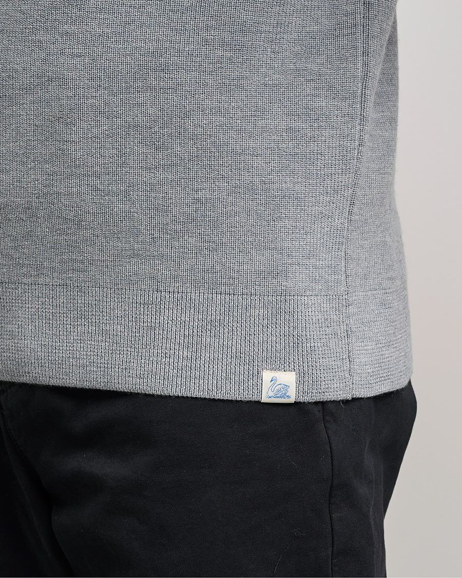 Homme | Pulls Et Tricots | Merz b. Schwanen | Merino Wool Half Zip Grey Mel
