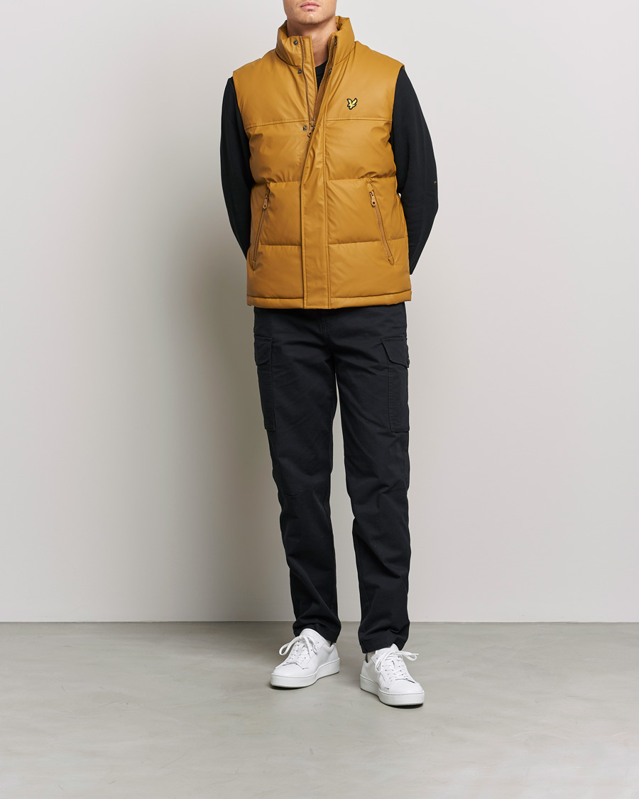 Homme | Manteaux Et Vestes | Lyle & Scott | Rubberised Wadded Gilet Vest Anniversary Gold