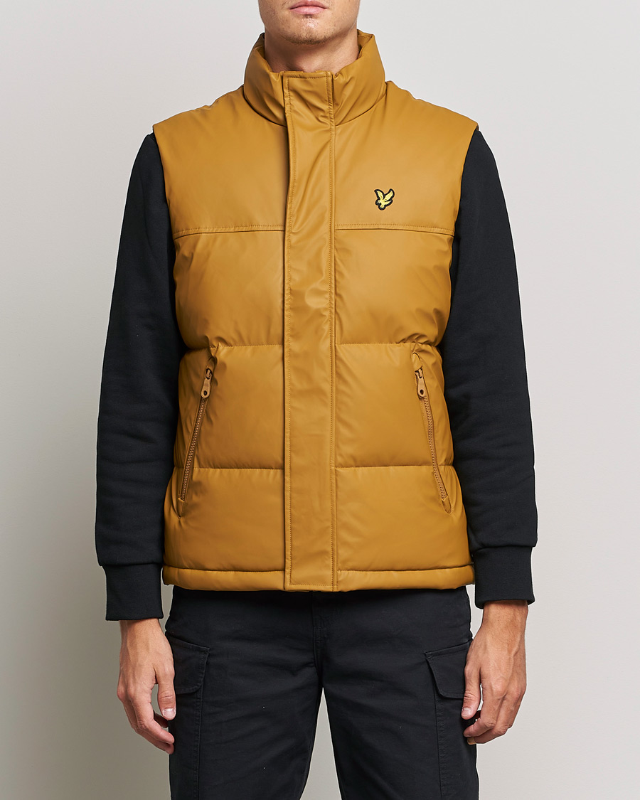 Homme | Manteaux Et Vestes | Lyle & Scott | Rubberised Wadded Gilet Vest Anniversary Gold