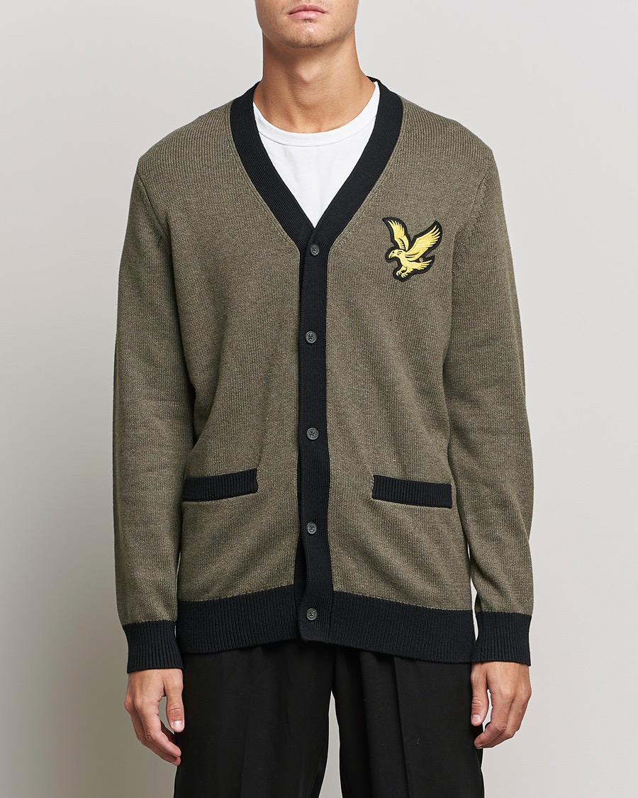 Homme | Pulls Et Tricots | Lyle & Scott | Block Marl Cardigan Olive Marl
