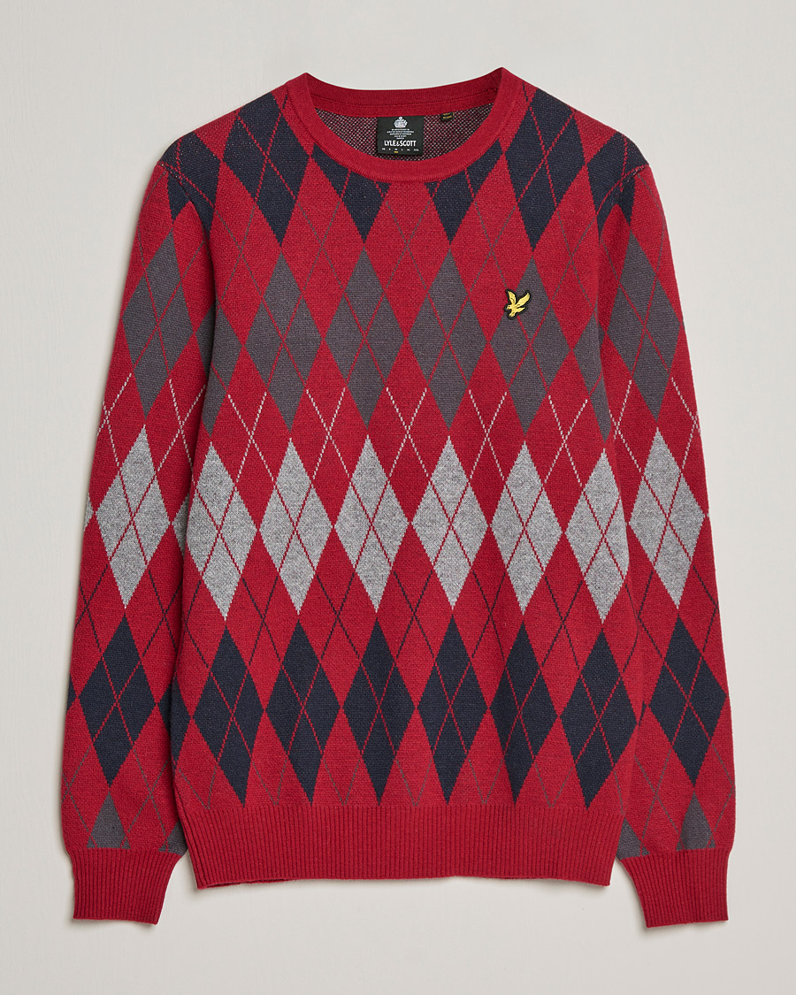 Homme | Pulls Et Tricots | Lyle & Scott | British Argyle Crew Neck Tunnel Red
