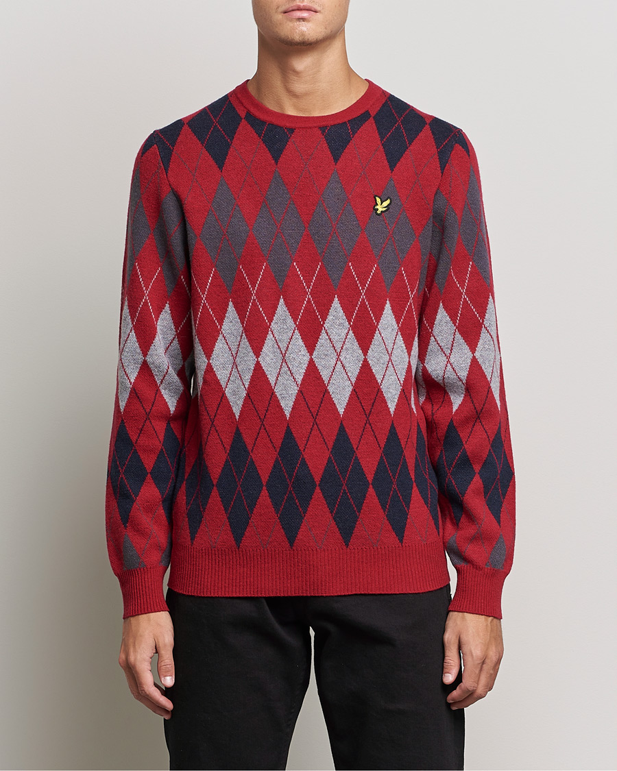 Homme | Pulls Et Tricots | Lyle & Scott | British Argyle Crew Neck Tunnel Red