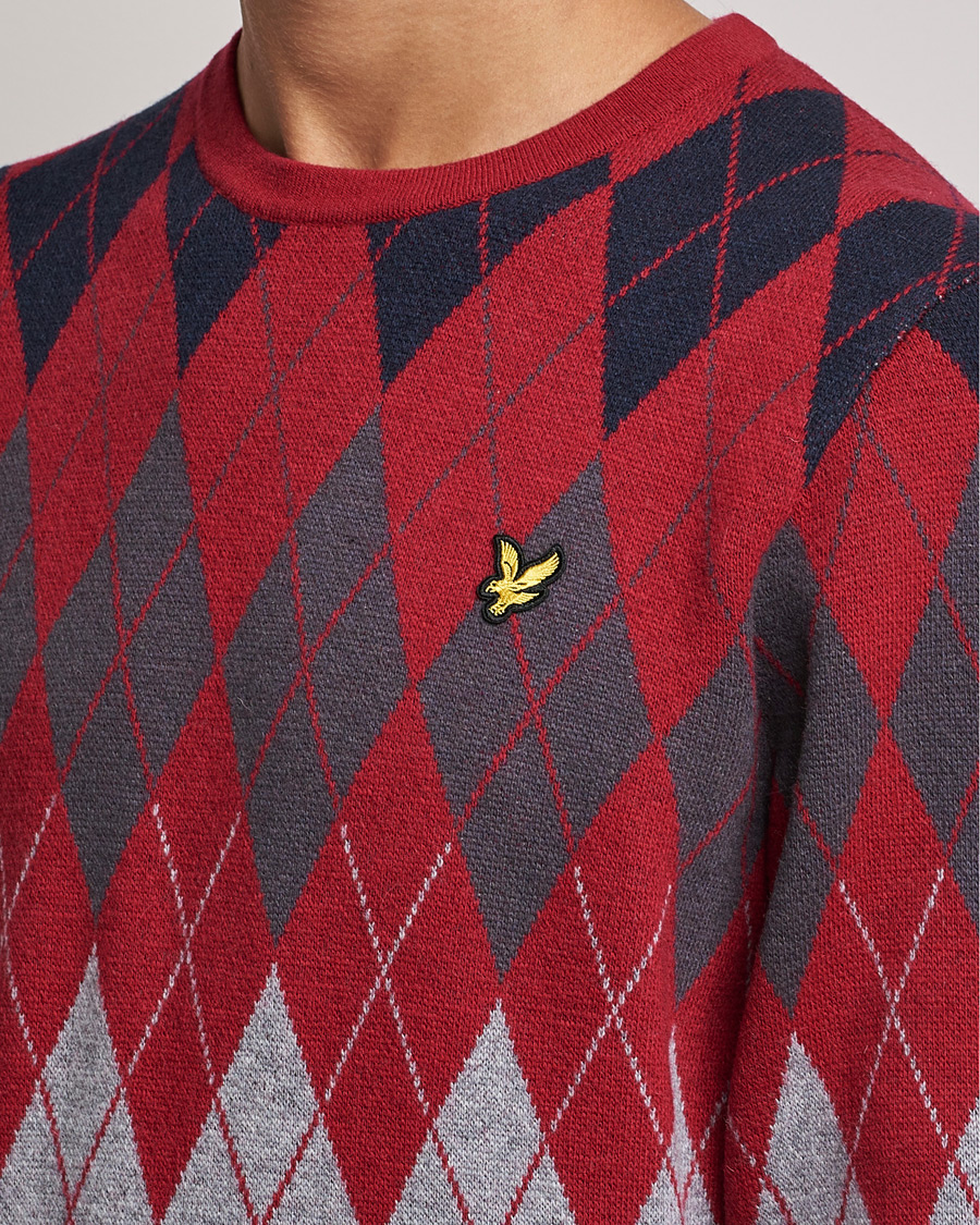 Homme | Pulls Et Tricots | Lyle & Scott | British Argyle Crew Neck Tunnel Red