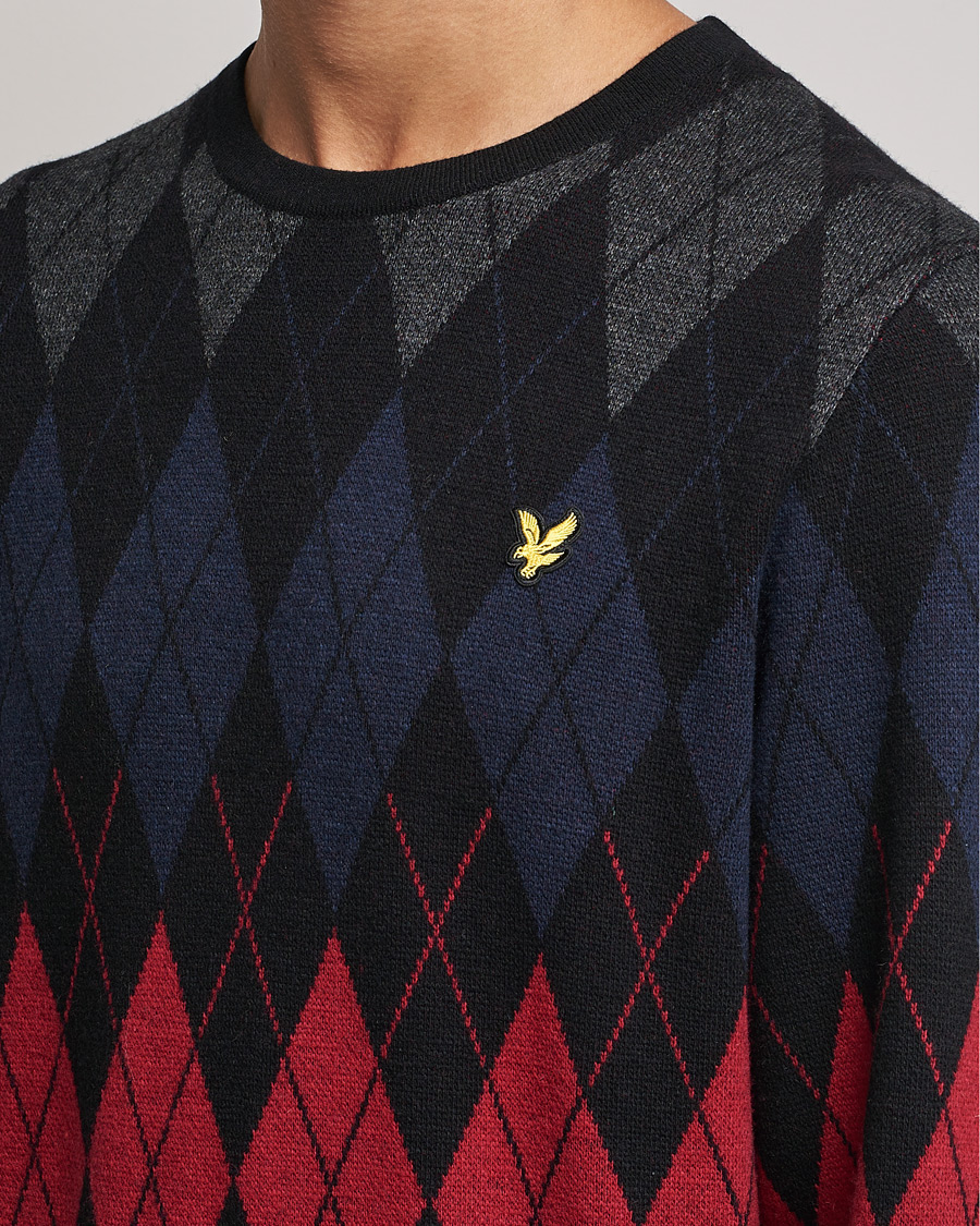 Homme | Pulls Et Tricots | Lyle & Scott | British Argyle Crew Neck Black