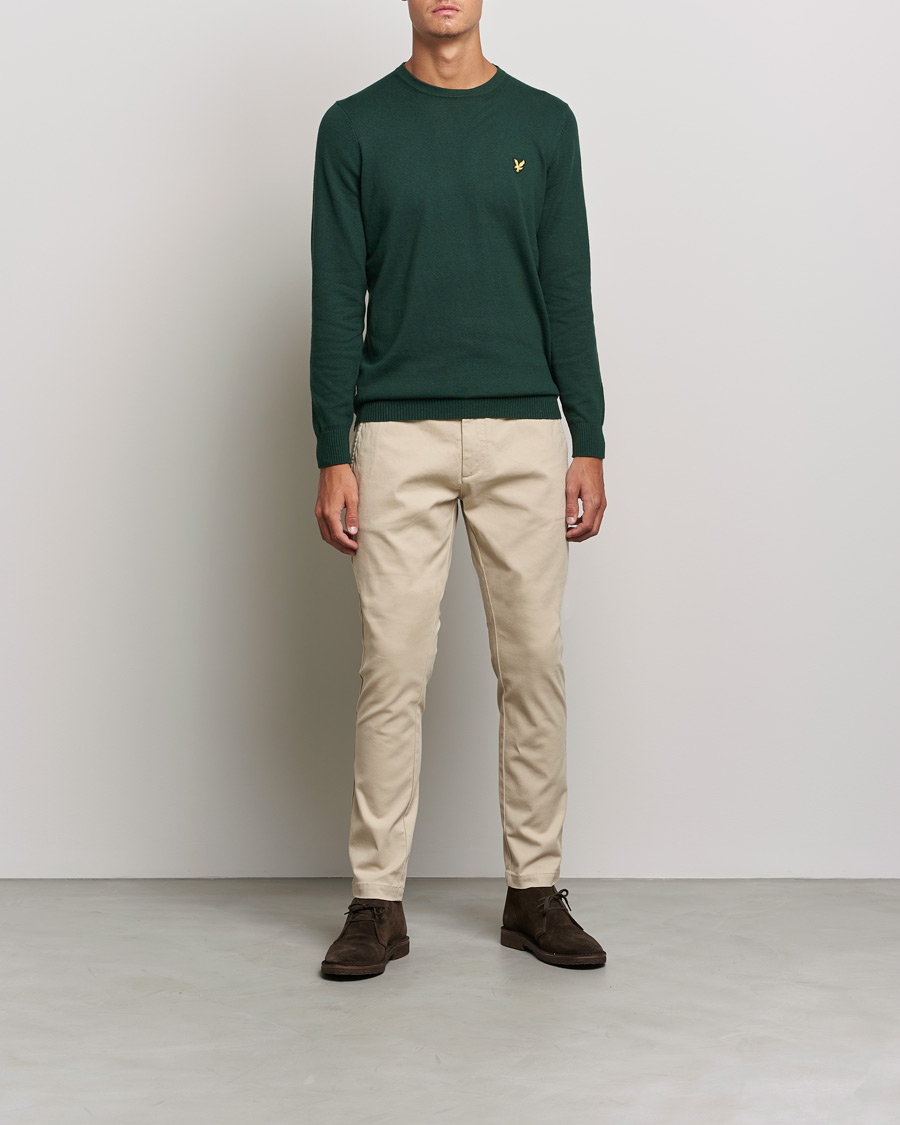 Homme | Pulls Et Tricots | Lyle & Scott | Crew Neck Cotton/Merino Jumper Dark Green
