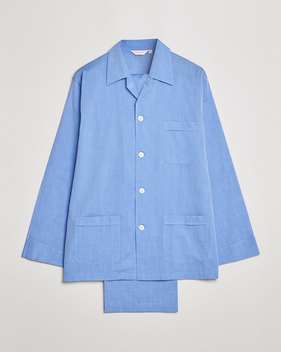 Homme | Derek Rose Cotton Pyjama Set Blue | Derek Rose | Cotton Pyjama Set Blue
