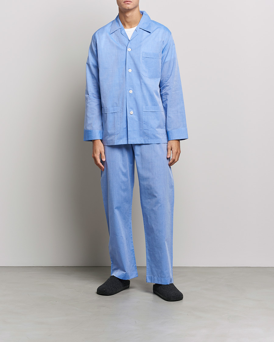 Homme | Derek Rose Cotton Pyjama Set Blue | Derek Rose | Cotton Pyjama Set Blue