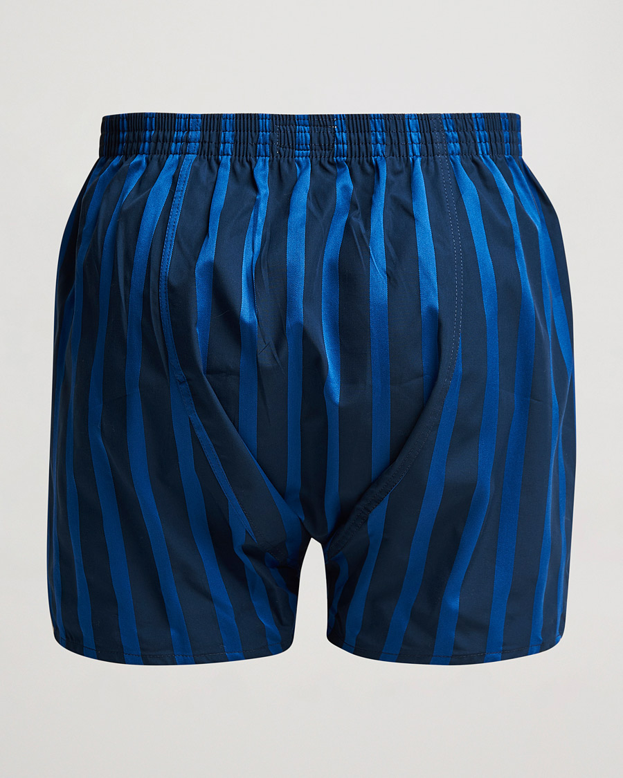 Homme | Sous-Vêtements Et Chaussettes | Derek Rose | Classic Fit Striped Boxer Shorts Navy