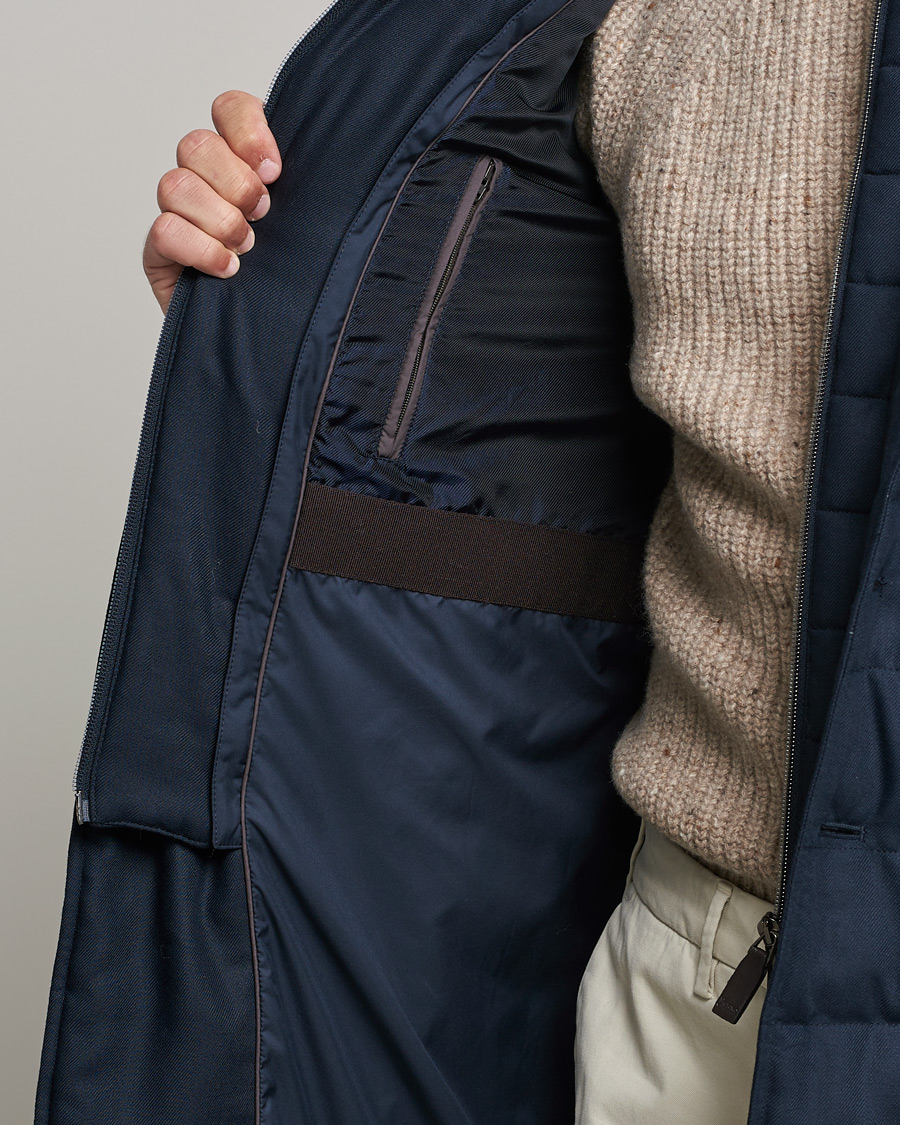 Homme | Manteaux Et Vestes | Herno | Flannel Down Coat Navy