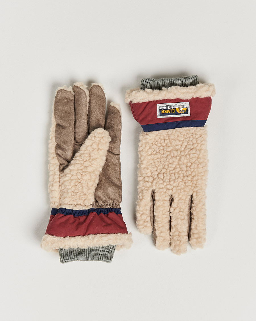 Homme | Elmer by Swany Sota Wool Teddy Gloves Beige/Wine | Elmer by Swany | Sota Wool Teddy Gloves Beige/Wine
