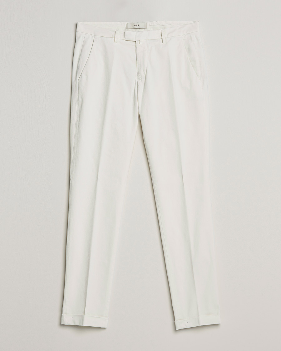 Homme | Pantalons | Briglia 1949 | Slim Fit Cotton Stretch Chino Off White