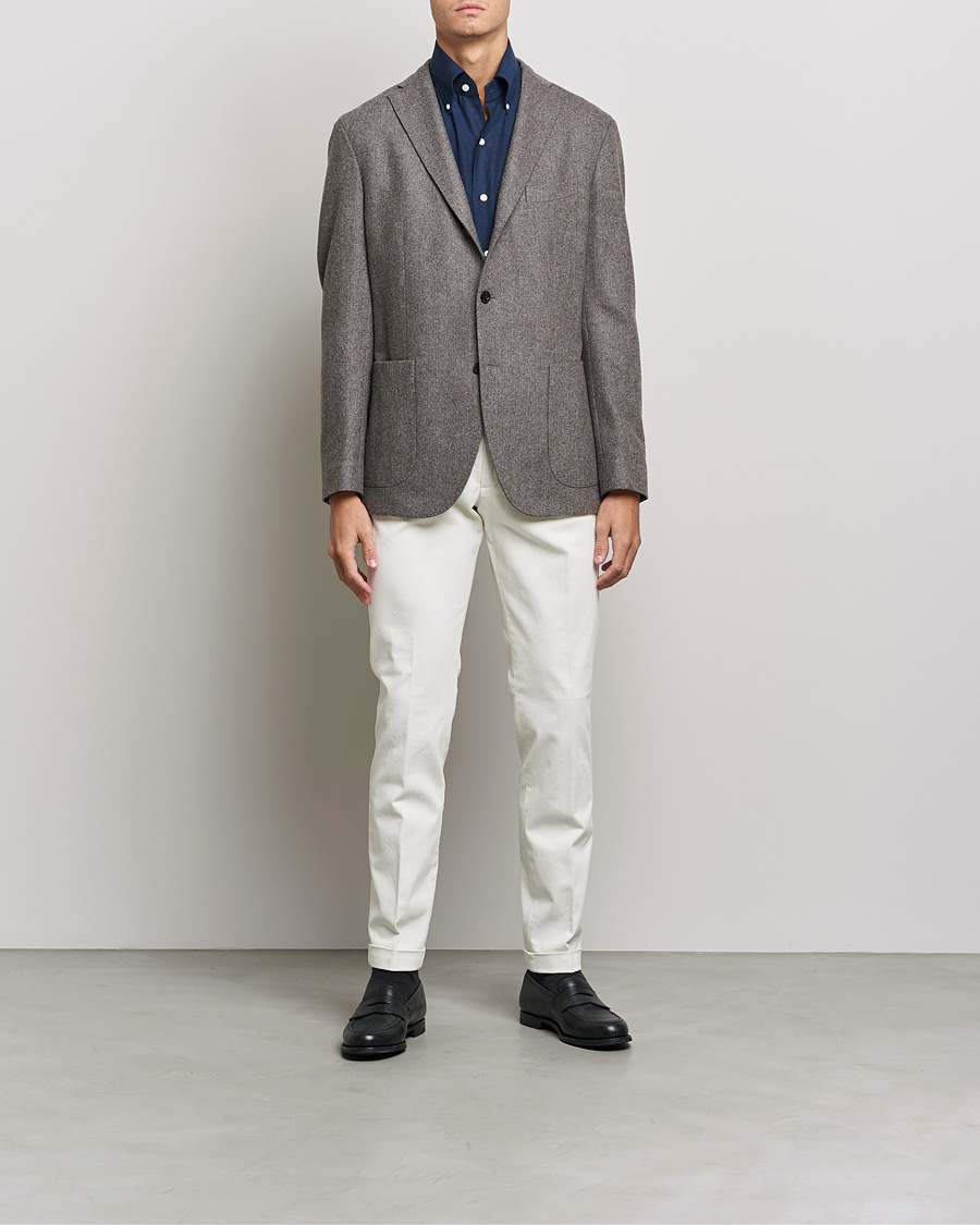 Homme | Pantalons | Briglia 1949 | Slim Fit Cotton Stretch Chino Off White
